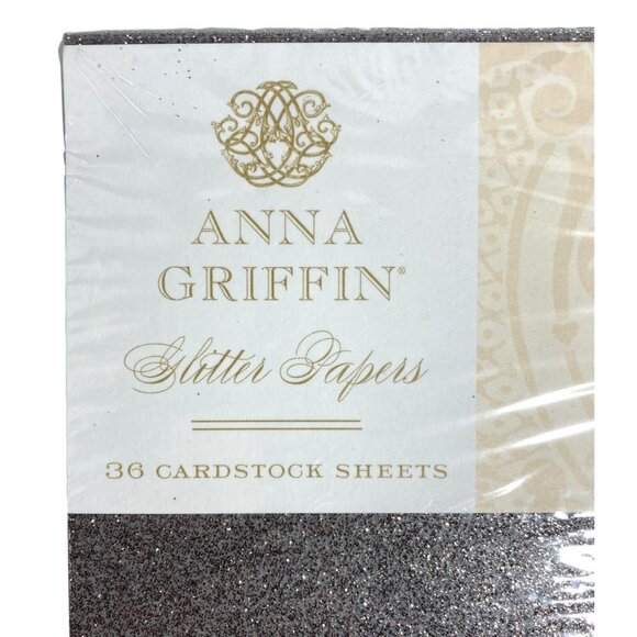 Anna Griffin Glitter Papers 36 Cardstock Sheets 12x12 AG428 2014 Assorted Colors - Picture 2 of 10